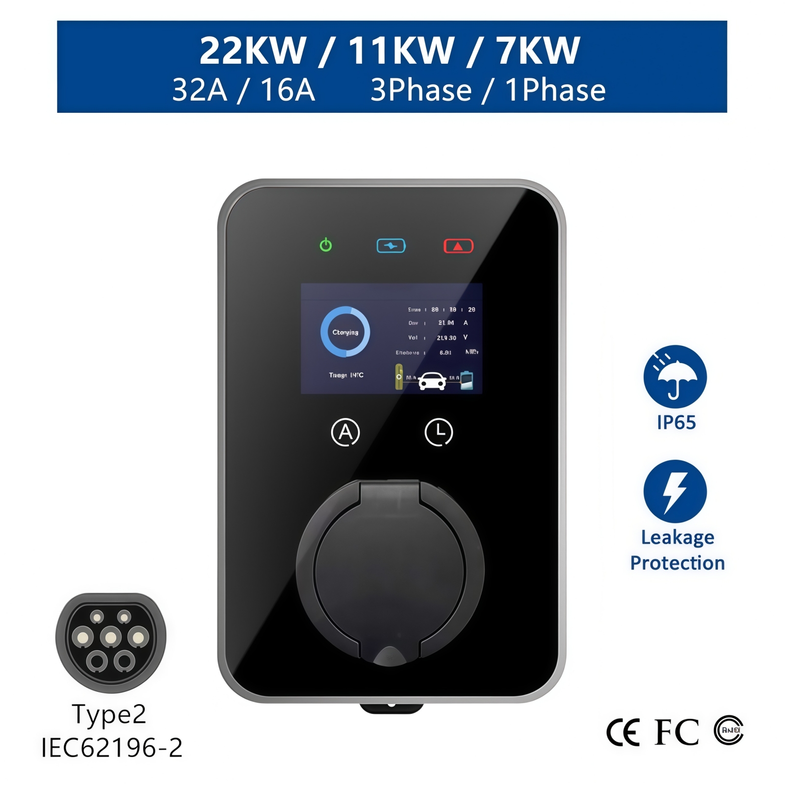 New EV Charger Type 2 EVSE Wal - Ev Charger Wallbox reseña y precio