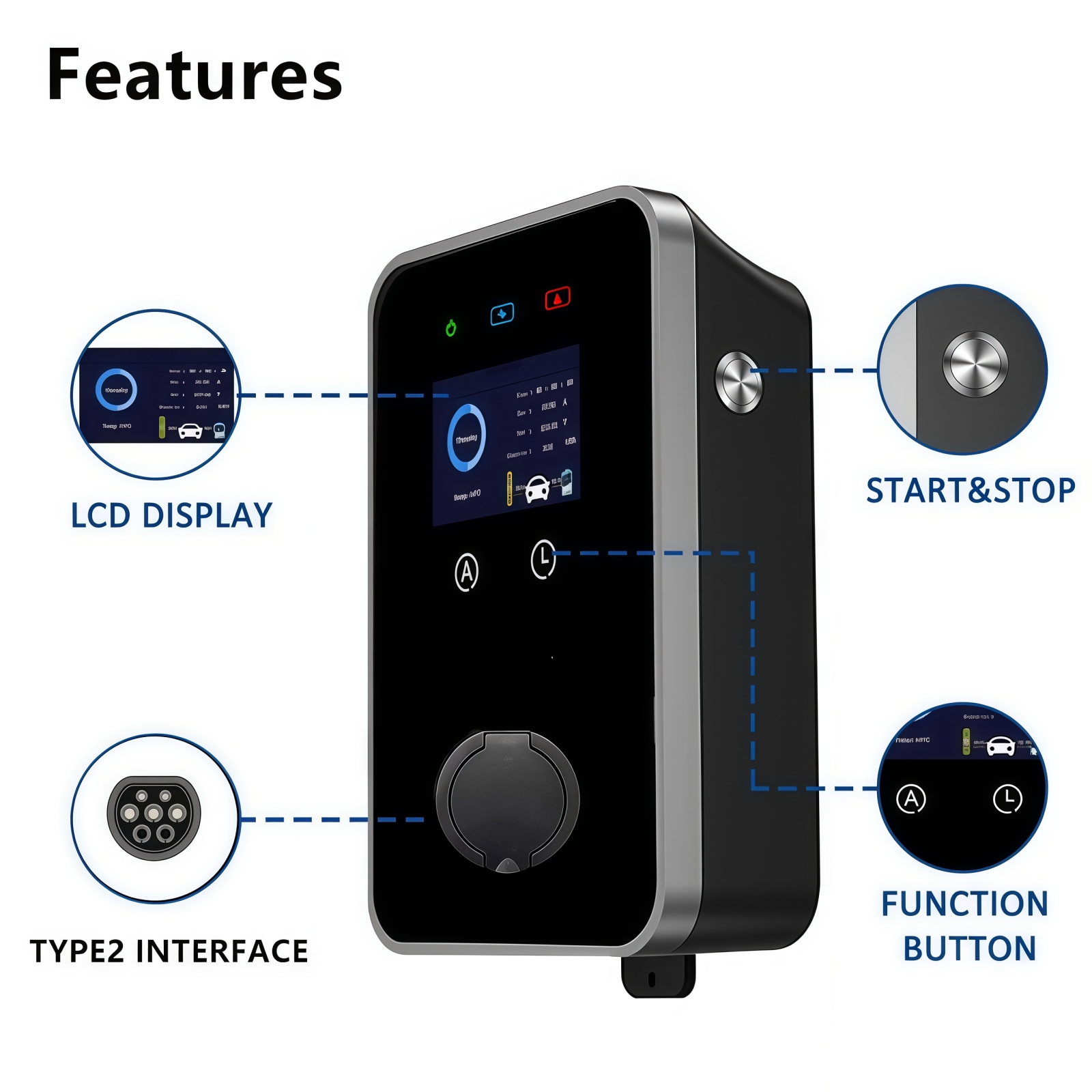 New EV Charger Type 2 EVSE Wal - Ev Charger Wallbox reseña y precio