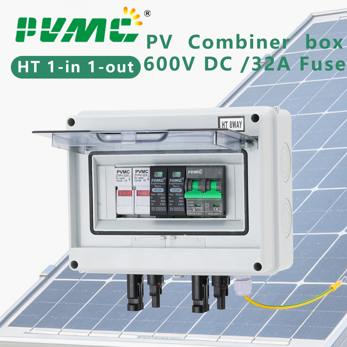 PVMC 1 in 1 out DC 600V Solar  - Solar Combiner Box reseña y precio