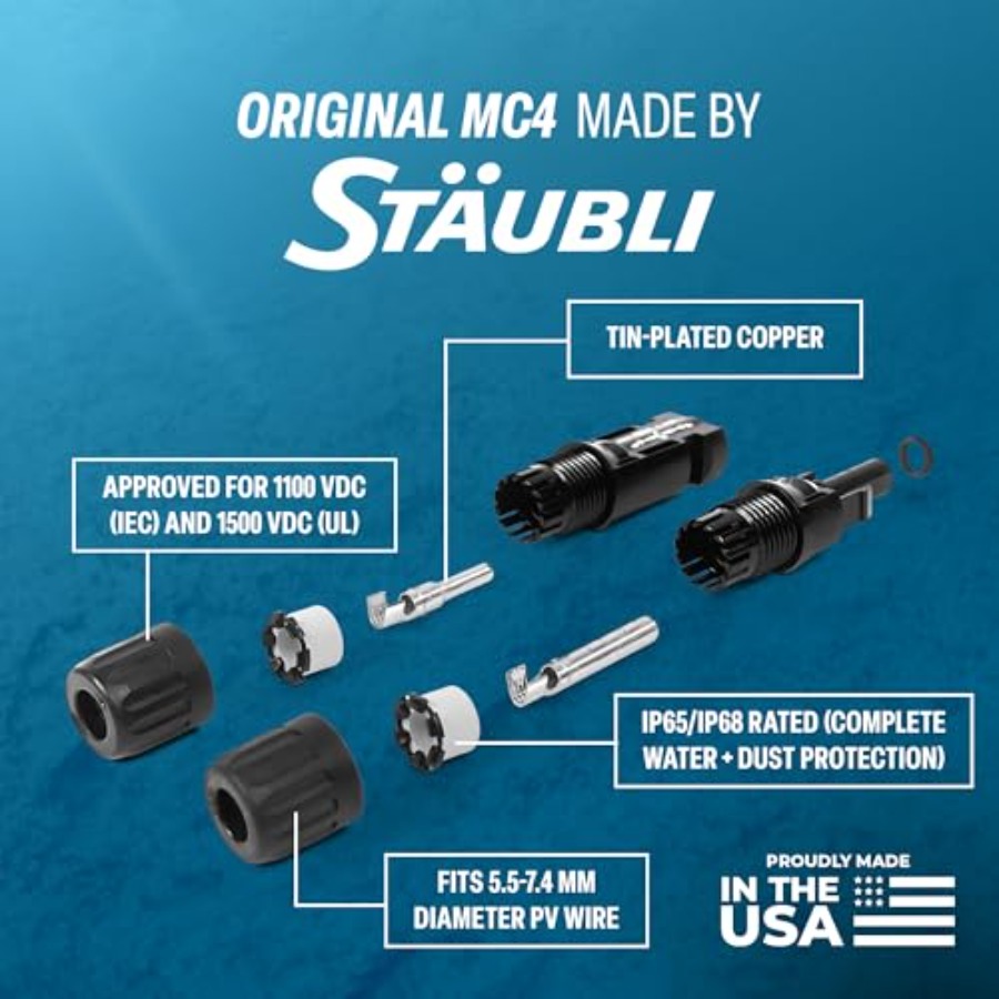 TEMCo Solar Panel Extension Ca - Solar Cable Mc4 Connector reseña y precio