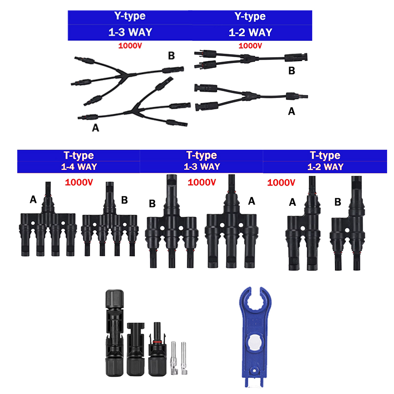 MC4 parallel branch solar conn - Solar Cable Mc4 Connector reseña y precio