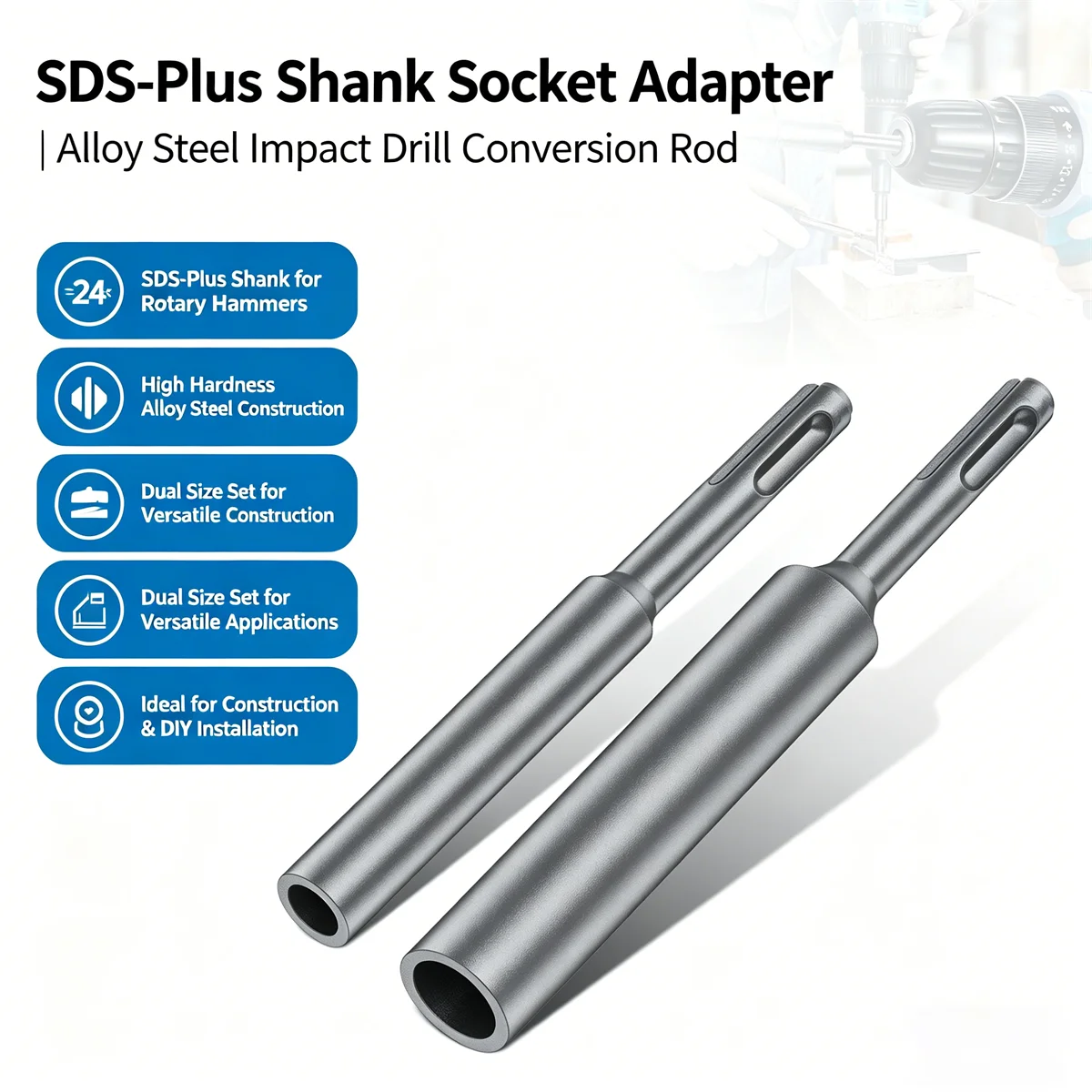 2Pcs SDS Plus Ground Rod Drive - Earthing Grounding Rod reseña y precio