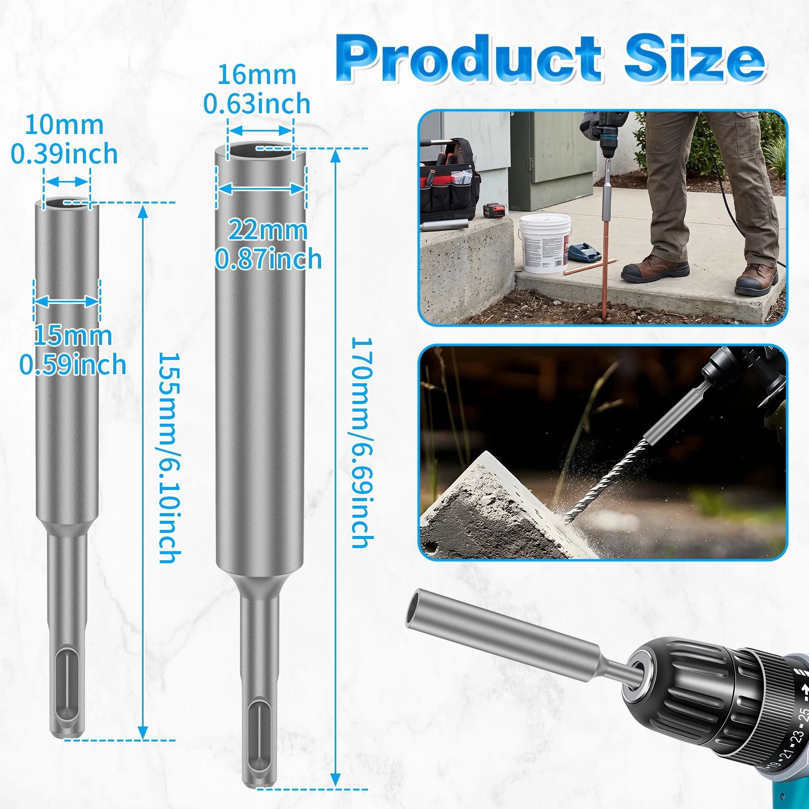 2Pcs SDS Plus Ground Rod Drive - Earthing Grounding Rod reseña y precio