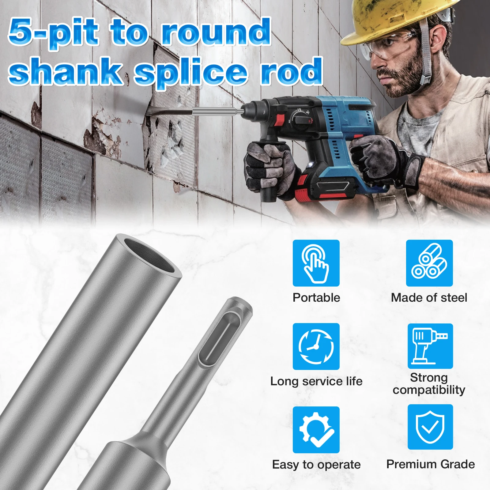 2Pcs SDS Plus Ground Rod Drive - Earthing Grounding Rod reseña y precio