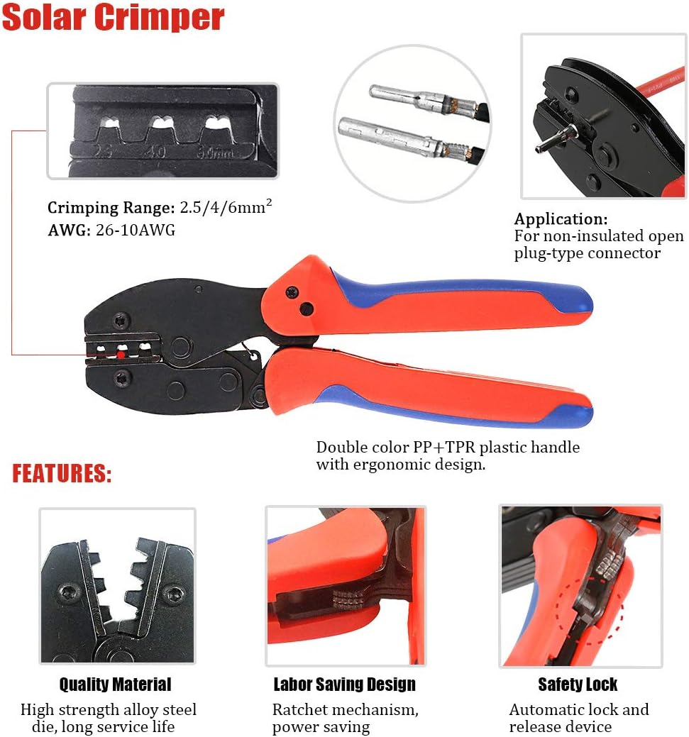 Solar Panel PV Cable Crimping  - Solar Cable Mc4 Connector reseña y precio