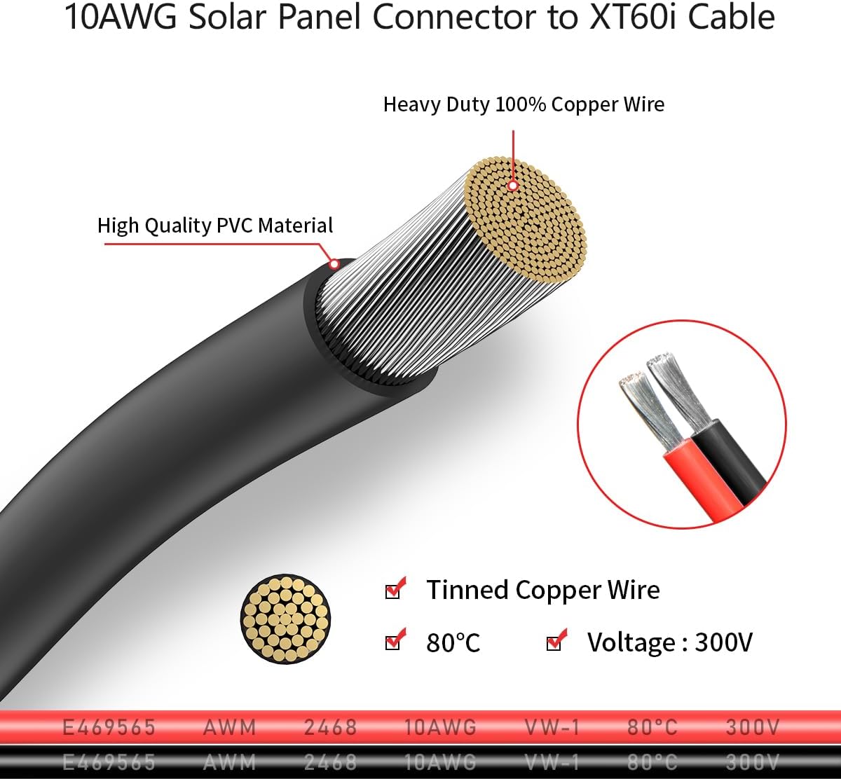 Superbat 10AWG 2FT Solar to XT - Solar Cable Mc4 Connector reseña y precio