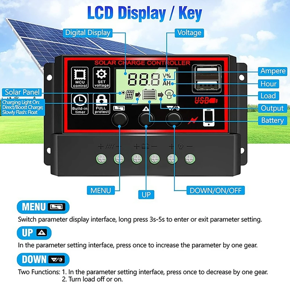 PWM Controller 100A 12V 24V Au - Pwm Charge Controller reseña y precio