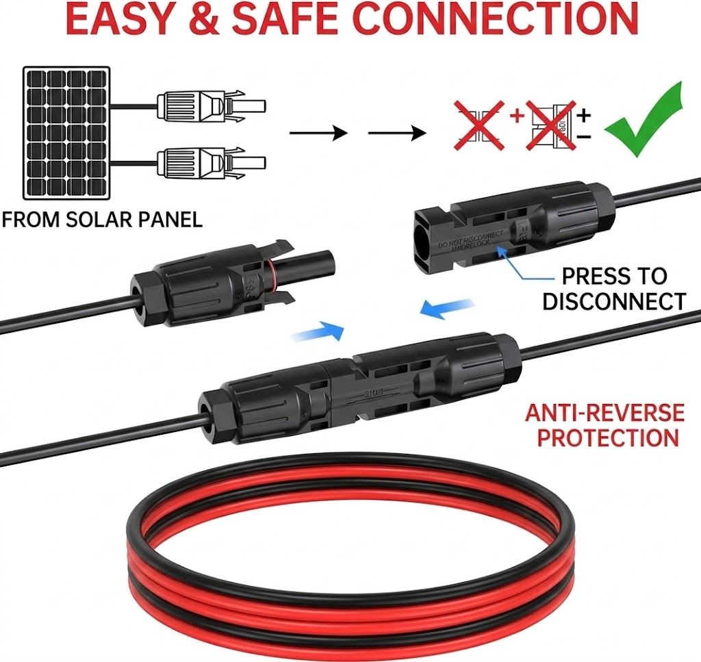 Superbat 12AWG 10FT Solar to X - Solar Cable Mc4 Connector reseña y precio