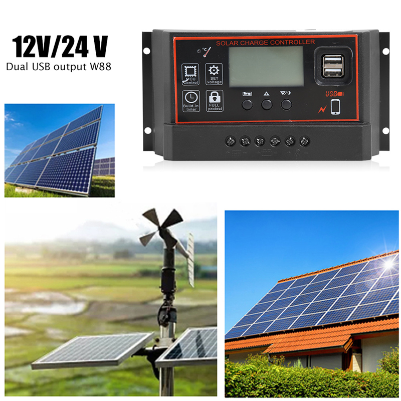 12V/24V10A-100A LCD Display Du - Pwm Charge Controller reseña y precio