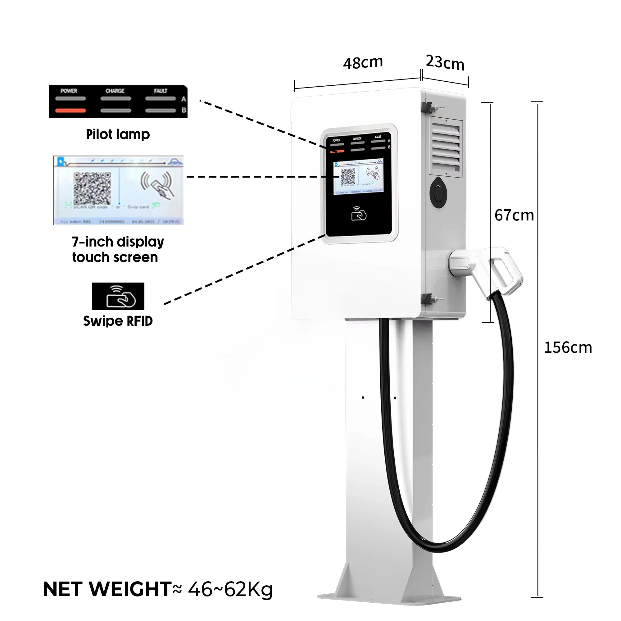 Ocpp 20kw 30kw 40kw CCS GBT Co - Ev Charger Wallbox reseña y precio