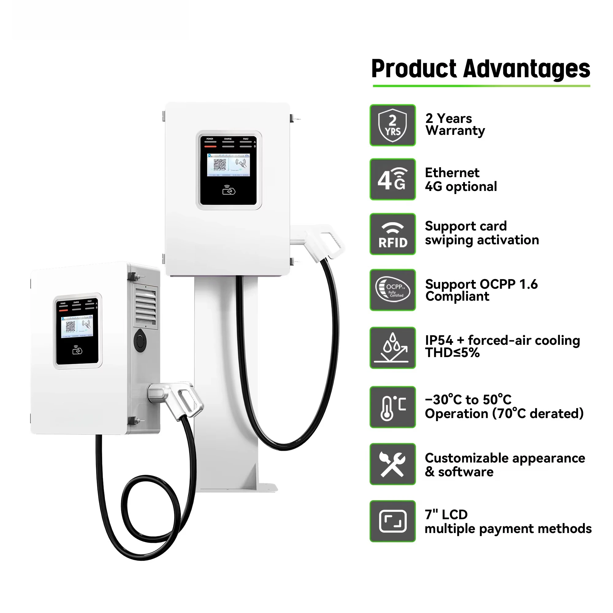 Ocpp 20kw 30kw 40kw CCS GBT Co - Ev Charger Wallbox reseña y precio