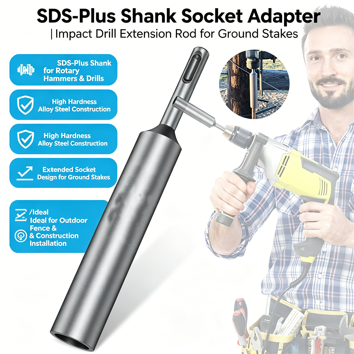 SDS Plus Ground Rod Driver for - Earthing Grounding Rod reseña y precio