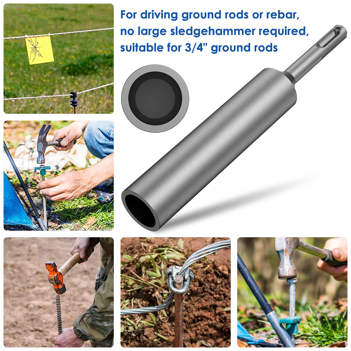 SDS Plus Ground Rod Driver for - Earthing Grounding Rod reseña y precio