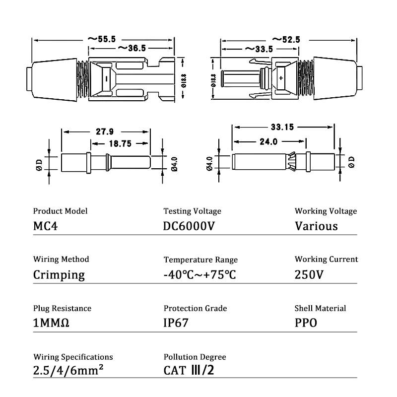 10/20/50/100/300/400PCS Photov - Solar Cable Mc4 Connector reseña y precio