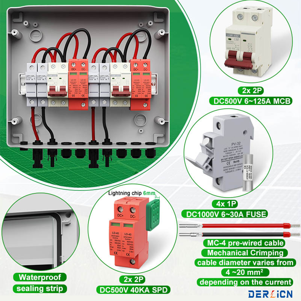 PV Combiner Box DC Solar 500V  - Solar Combiner Box reseña y precio