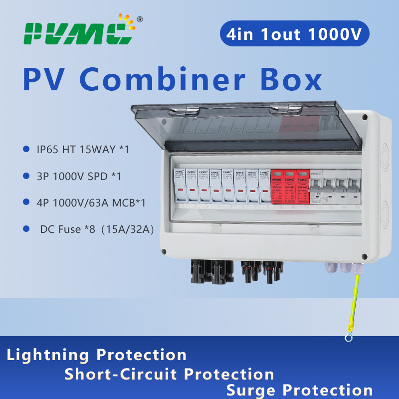 HT 4 in 1 out DC1000V Solar ph - Solar Combiner Box reseña y precio