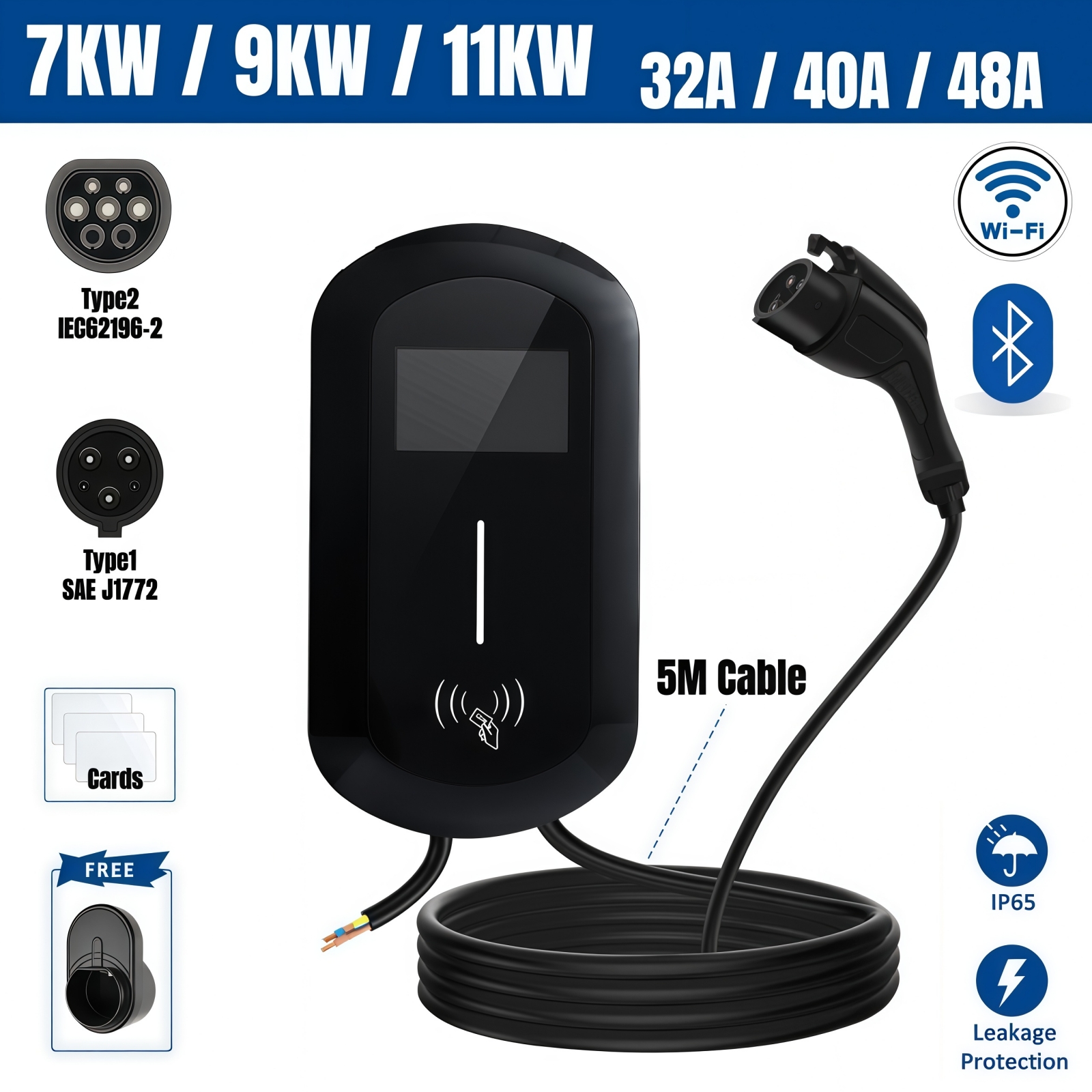 Type1 EV Charging Station 32A  - Ev Charger Wallbox reseña y precio