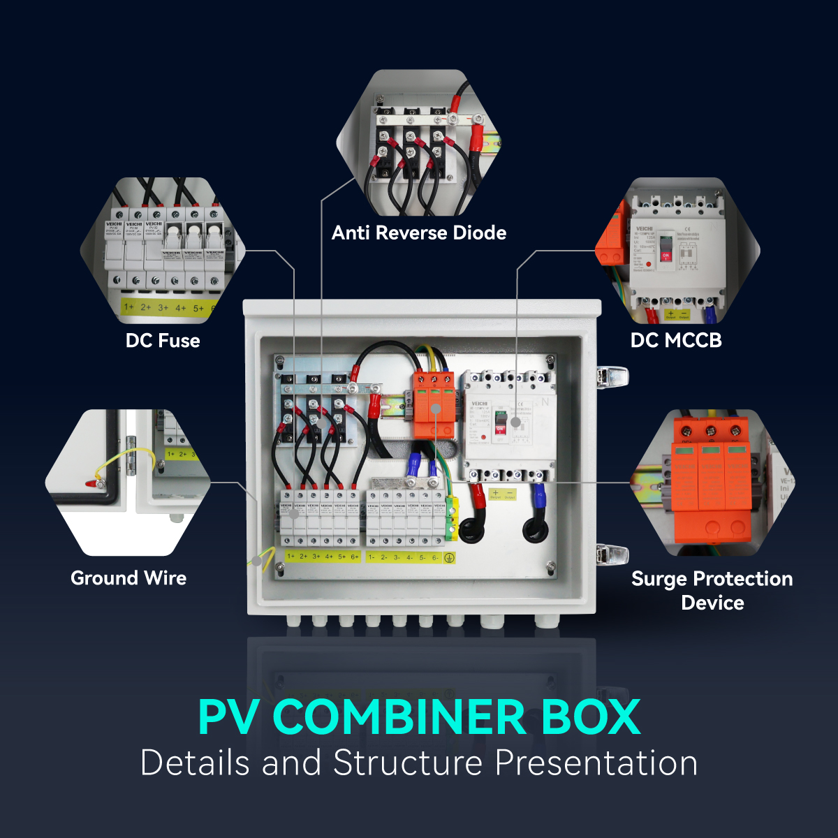 VEICHI 4 String Metal Solar Co - Solar Combiner Box reseña y precio