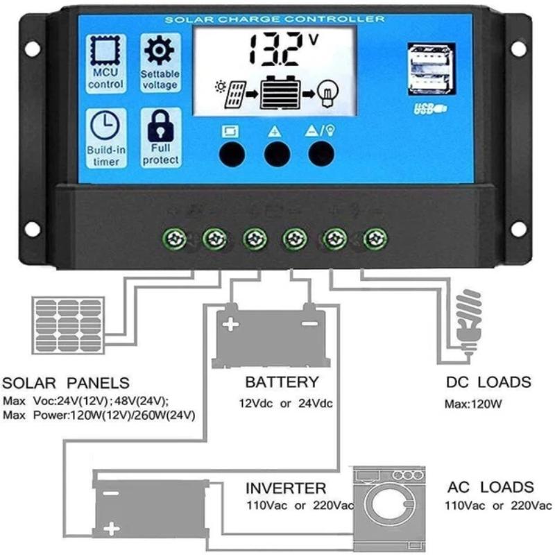 1Pc Solar Charge Controller 10 - Pwm Charge Controller reseña y precio