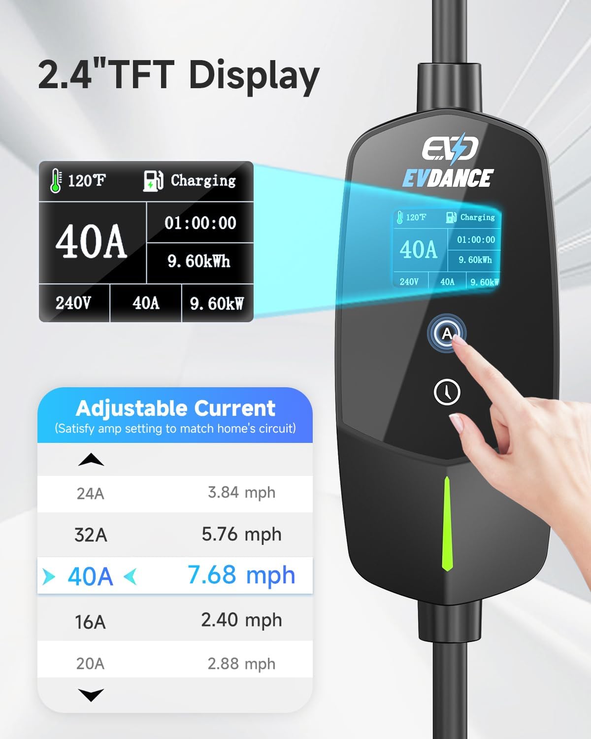 EVDANCE Portable EV Charger fo - Ev Charger Wallbox reseña y precio