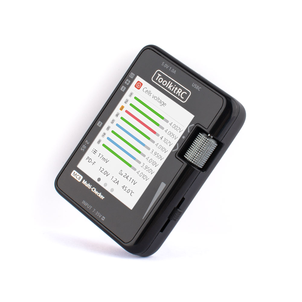ToolkitRC MC8 Mini Cell checke - Pwm Charge Controller reseña y precio